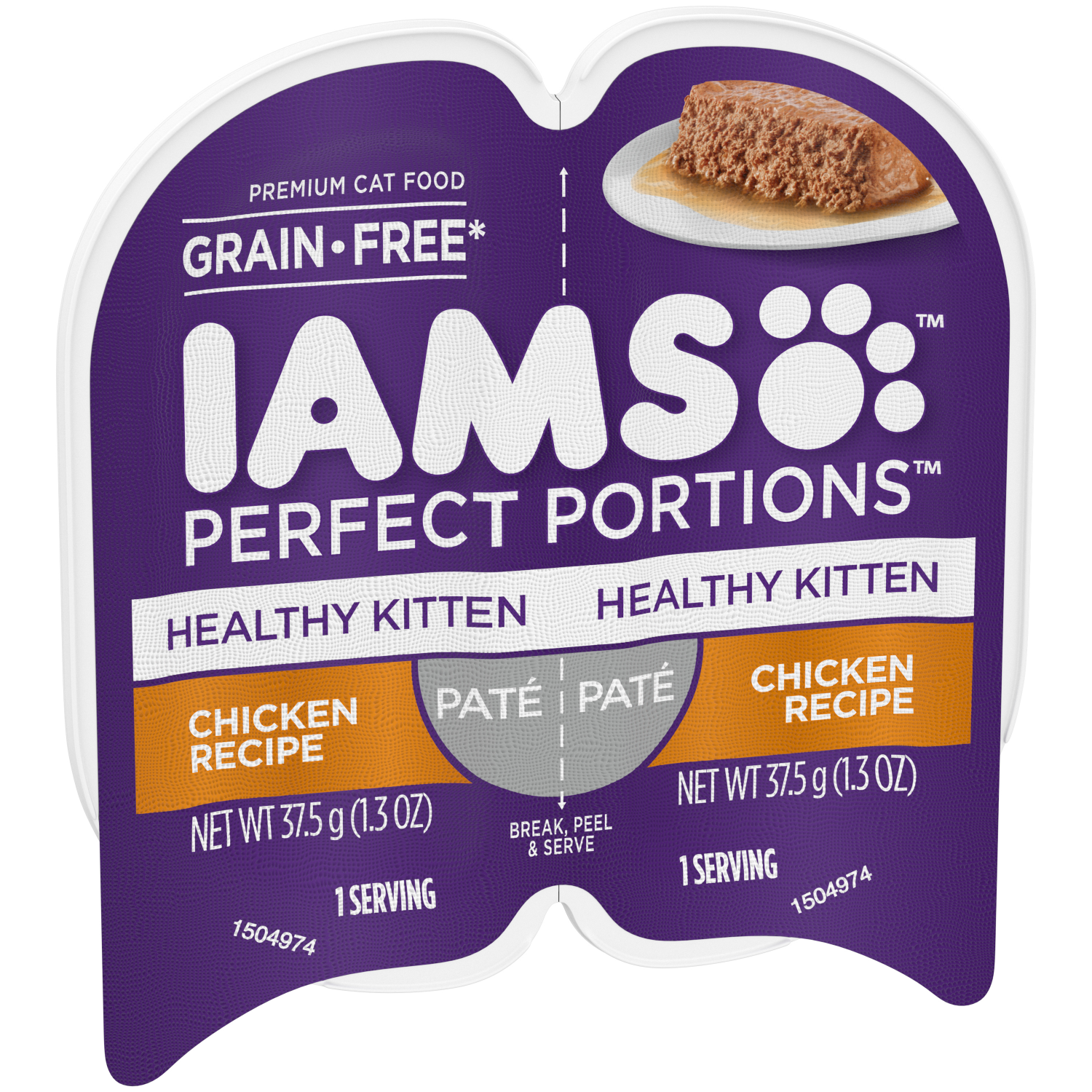 slide 4 of 8, IAMS Perfect Portions Healthy Kitten Grain Free Premium Chicken Recipe Cat Food 2 ea, 2 ct