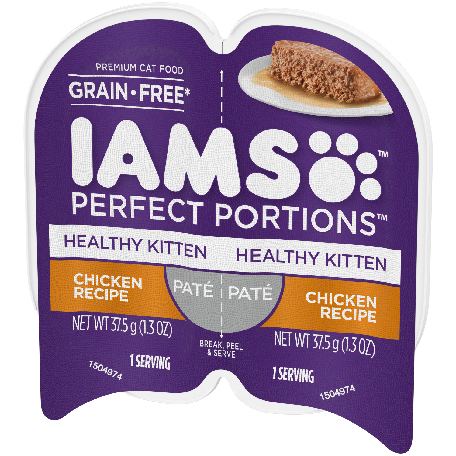 slide 5 of 8, IAMS Perfect Portions Healthy Kitten Grain Free Premium Chicken Recipe Cat Food 2 ea, 2 ct
