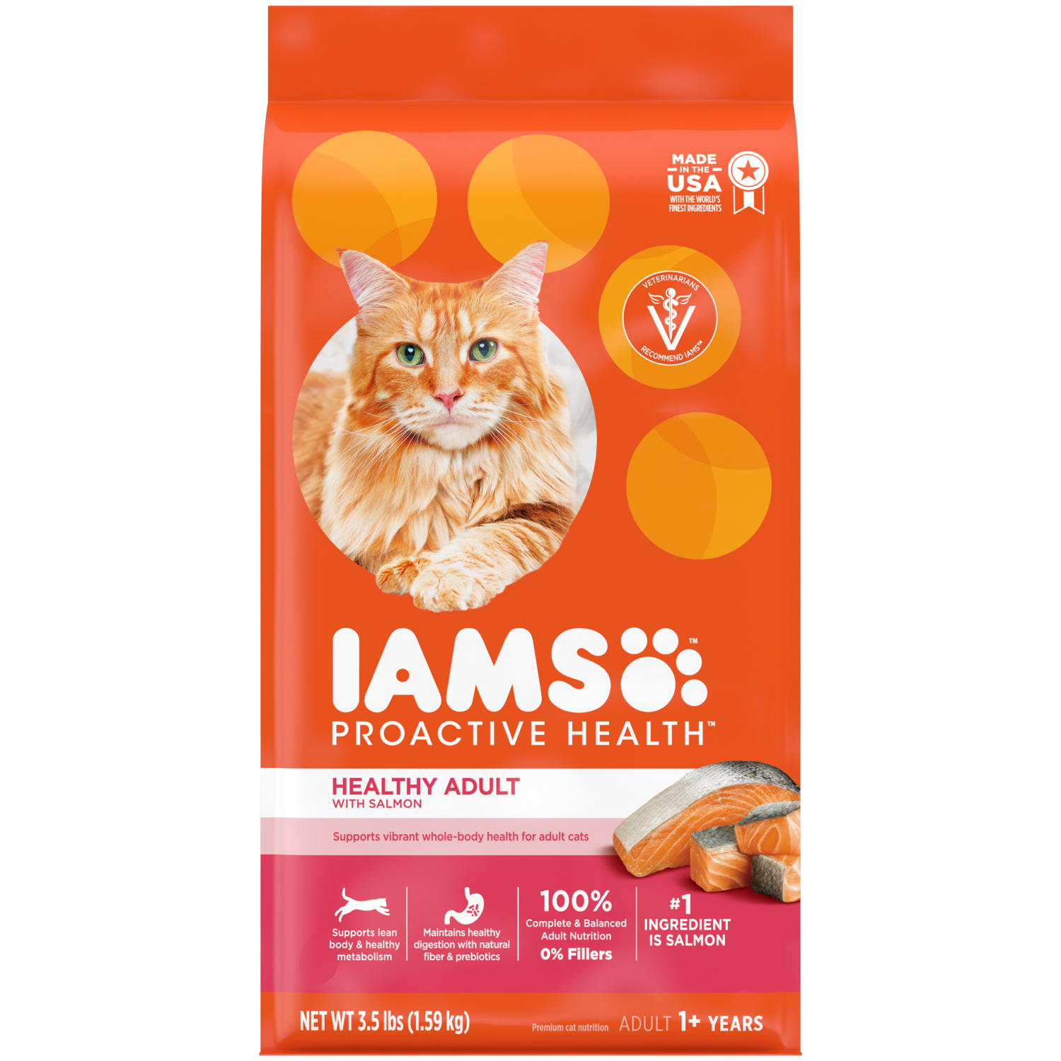 slide 1 of 8, Proactive Health Healthy Premium Adult 1+ with Salmon Cat Nutrition 56 oz, 56 oz