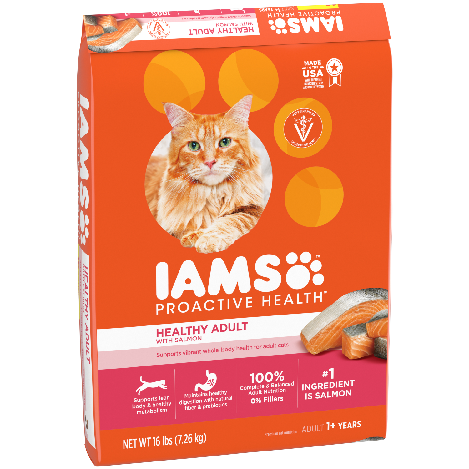 slide 4 of 8, Proactive Health Premium Adult 1+ Years Healthy Adult with Salmon Cat Nutrition 16 lb, 16 lb