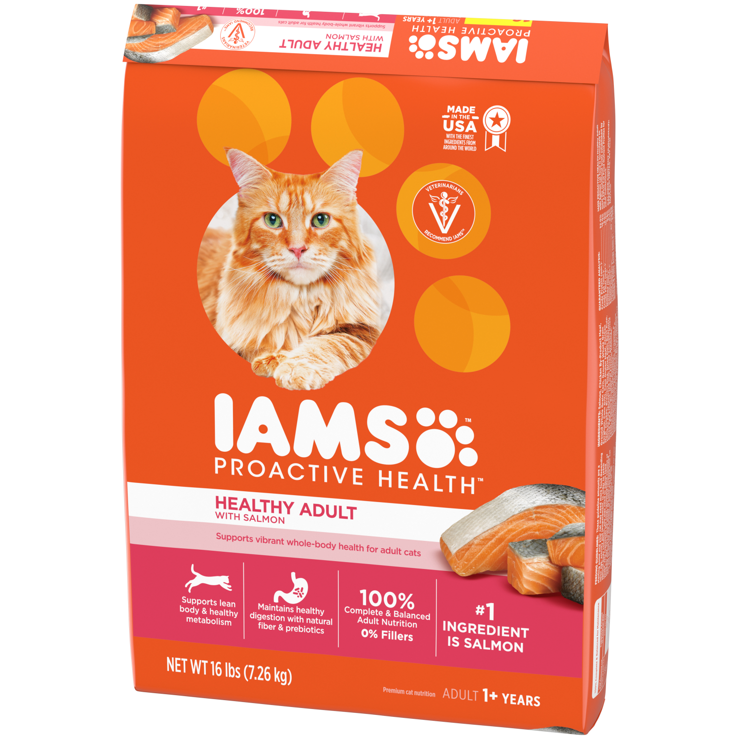 slide 5 of 8, Proactive Health Premium Adult 1+ Years Healthy Adult with Salmon Cat Nutrition 16 lb, 16 lb