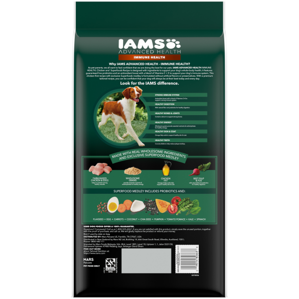 slide 4 of 29, IAMS Advanced Health Adult 1+ Immune Health Super Premium Chicken & Superfoods Recipe Dog Food 6 lb, 6 lb