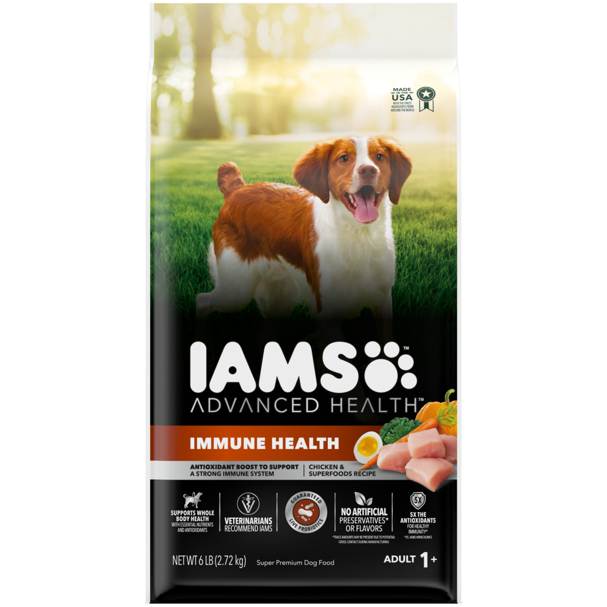 slide 1 of 29, IAMS Advanced Health Adult 1+ Immune Health Super Premium Chicken & Superfoods Recipe Dog Food 6 lb, 6 lb