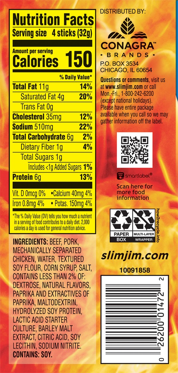 slide 9 of 9, Jim Slim Mild Smoked Snack Stick 4 - 0.28 oz Sticks, 4 ct