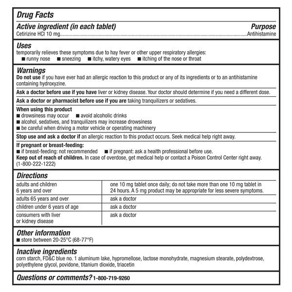 slide 25 of 25, Meijer 24 Hour Allergy, Cetirizine Hydrochloride Tablets, 10 mg, 14 ct