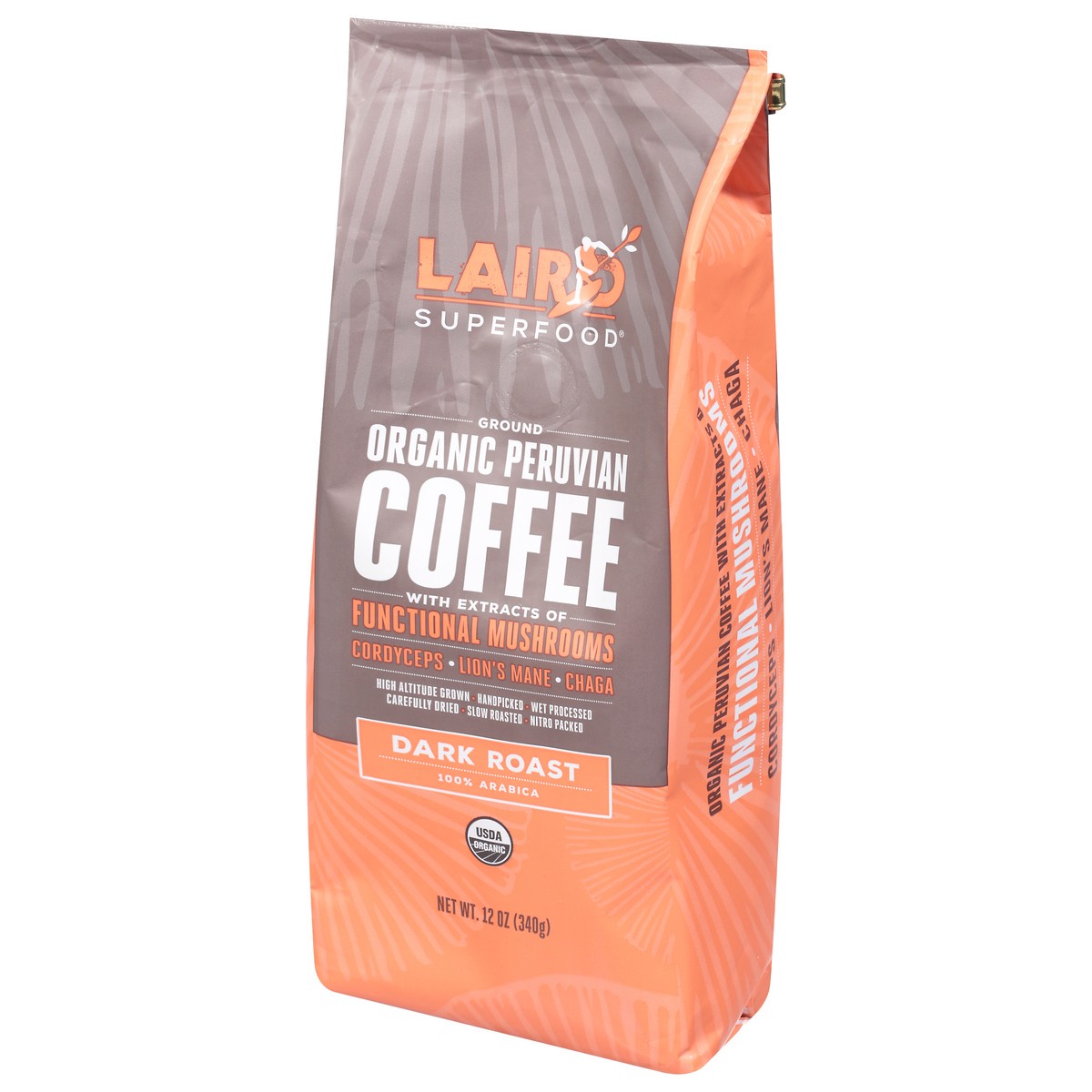 Laird Superfood Dark Roast Ground Organic Peruvian Coffee With ...