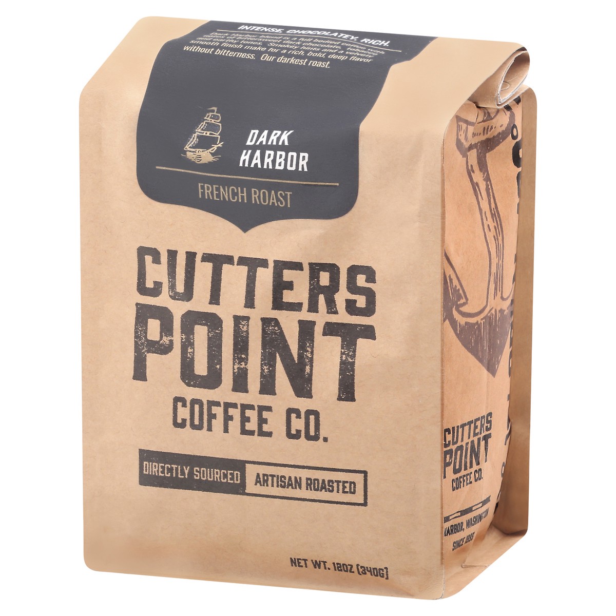 slide 3 of 9, Cutters Point Coffee Co. Dark Harbor French Roast Ground Coffee, 12 oz