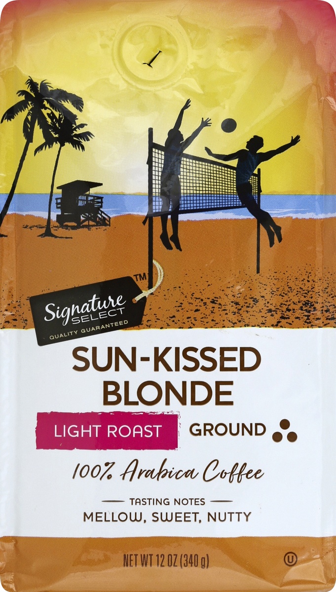 slide 2 of 4, Signature Select Ground Light Roast Sun- Kissed Blonde 100% Arabica Coffee 12 oz, 
