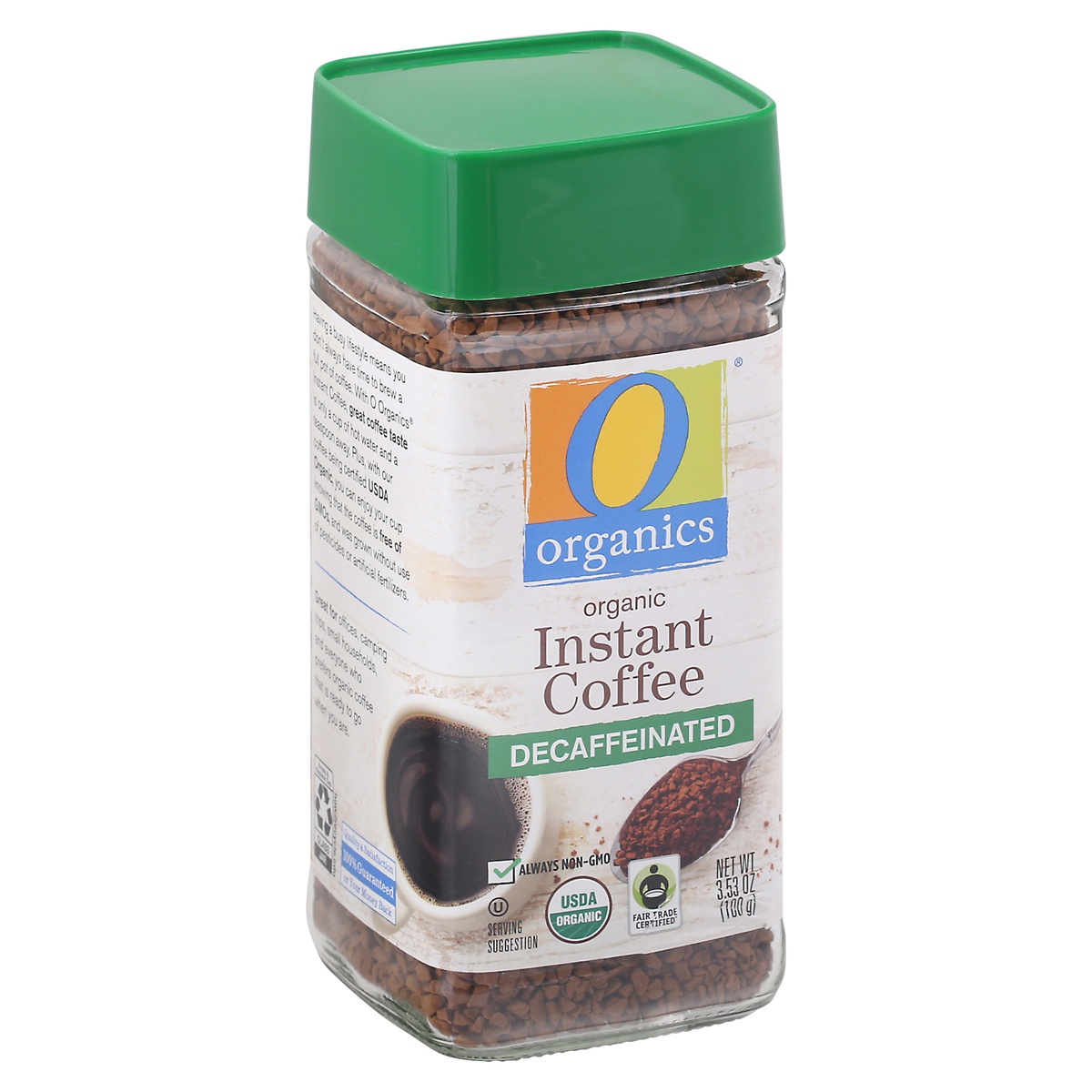 slide 1 of 1, O Orgnc Coffee Instant Decaf, 3.53 oz