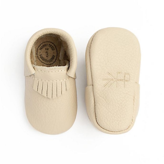 slide 2 of 3, Freshly Picked Newborn The First Pair Moccasin - Cream, 1 ct