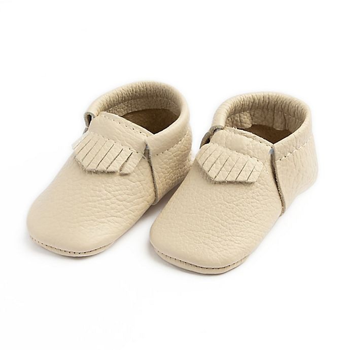 slide 1 of 3, Freshly Picked Newborn The First Pair Moccasin - Cream, 1 ct