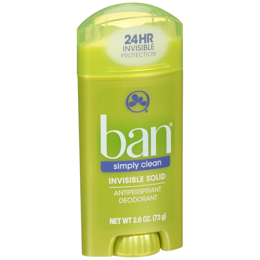 slide 2 of 6, Ban Simply Clean Invisible Solid Antiperspirant Deoderant, 2.6 oz