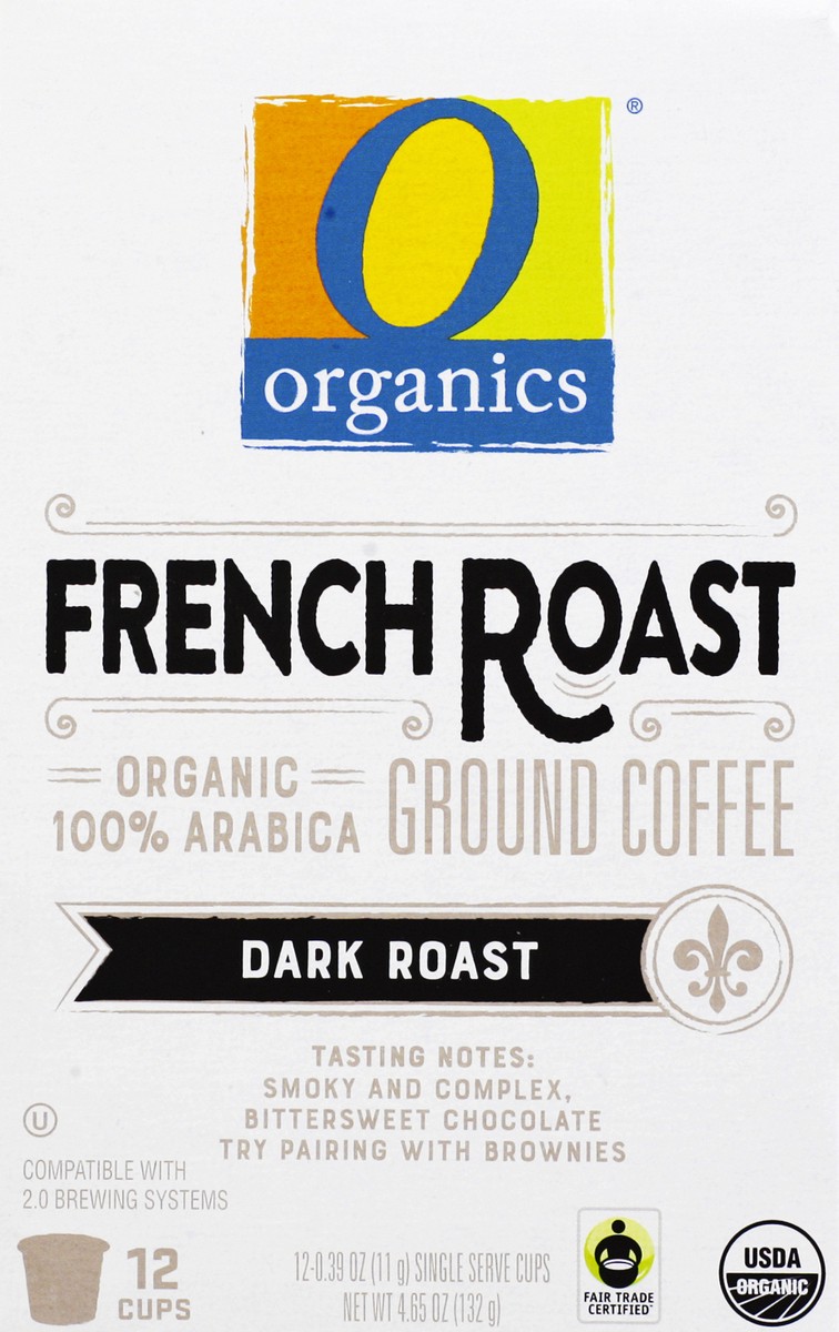 slide 6 of 9, O Organics French Roast Coffee K Cups, 12 ct; 0.38 oz