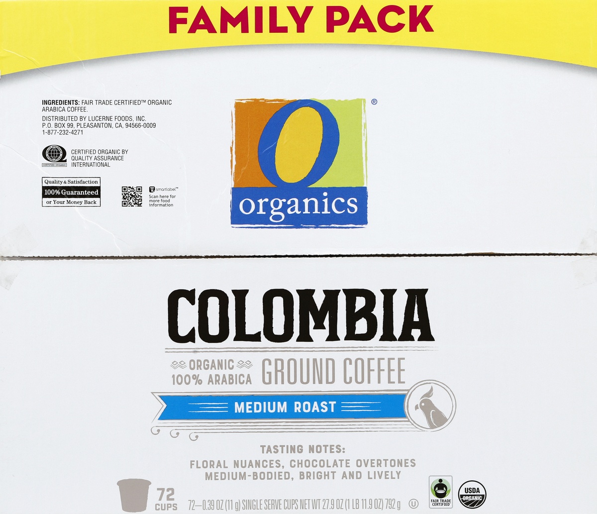 slide 4 of 4, O Orgnc Coffee Pods Colombia Med Roast, 72 ct