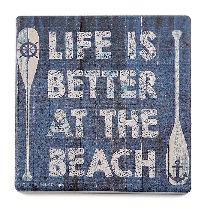 slide 2 of 2, Thirstystone Dolomite Better at the Beach Square Coasters, 4 ct