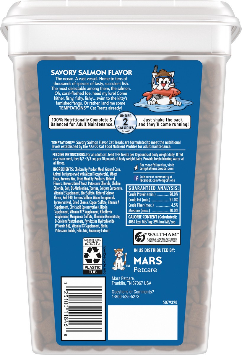 slide 8 of 9, Temptations Savory Salmon Flavor Crunchy Cat Treats - 30oz, 30 oz