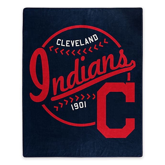 slide 1 of 1, MLB Cleveland Indians Jersey Raschel Throw Blanket, 1 ct