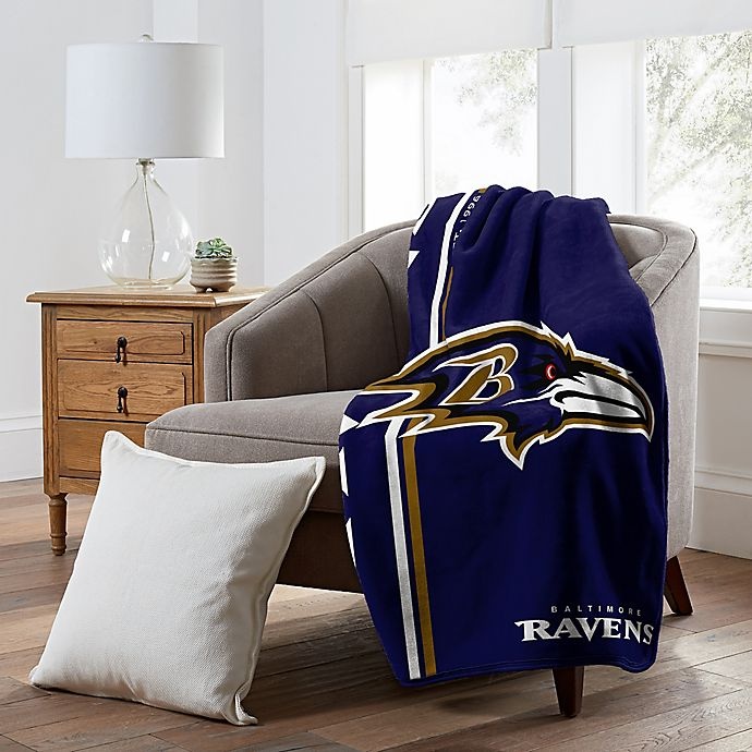 slide 2 of 2, NFL Baltimore Ravens Royal Plush Raschel Throw, 1 ct