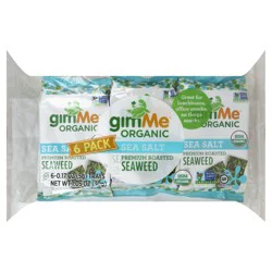 gimMe Roasted Sea Salt Seaweed Snacks Value Pack 6 - 0.17 oz Trays