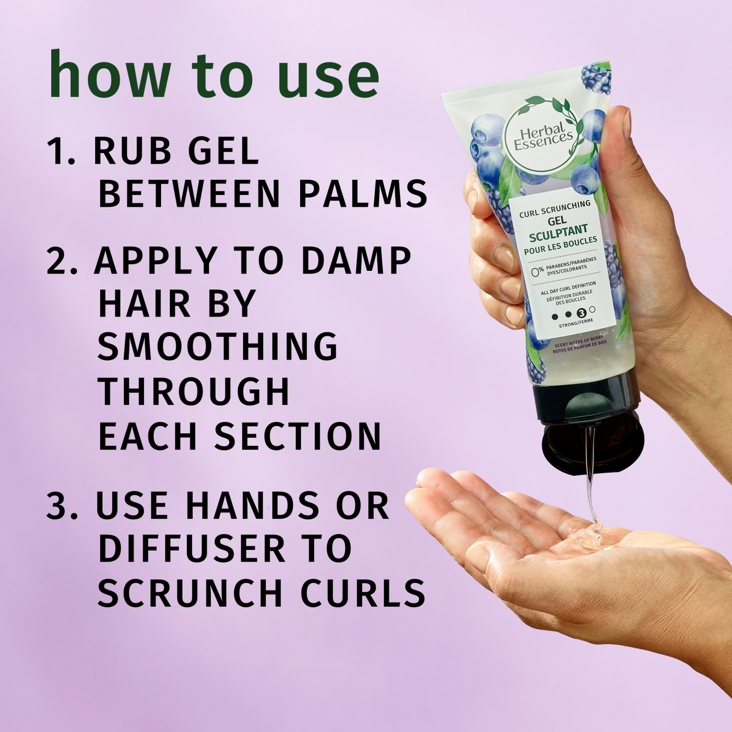 slide 3 of 5, Herbal Essences Curl Scrunching Hair Spray Gel, Curly Hair Gel, 24-hour Hold and Frizz Control, 6 fl oz, 6 oz