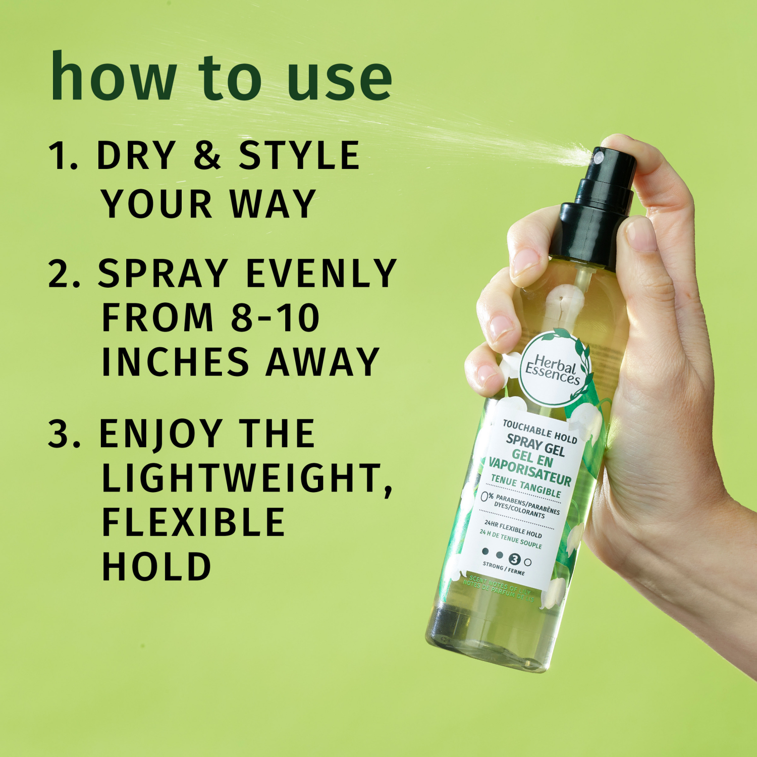 slide 3 of 5, Herbal Essences Touchable Hold Hair Spray Gel for Curly Hair, 24-hour Hold Styling Gel, 5.7 fl oz, 5.7 fl oz