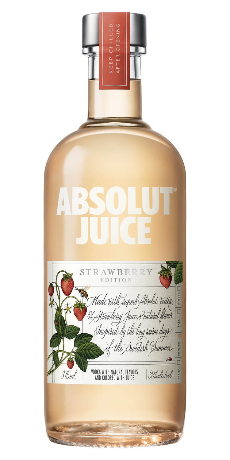 slide 1 of 1, Absolut Juice Strawberry Vodka, 375 ml