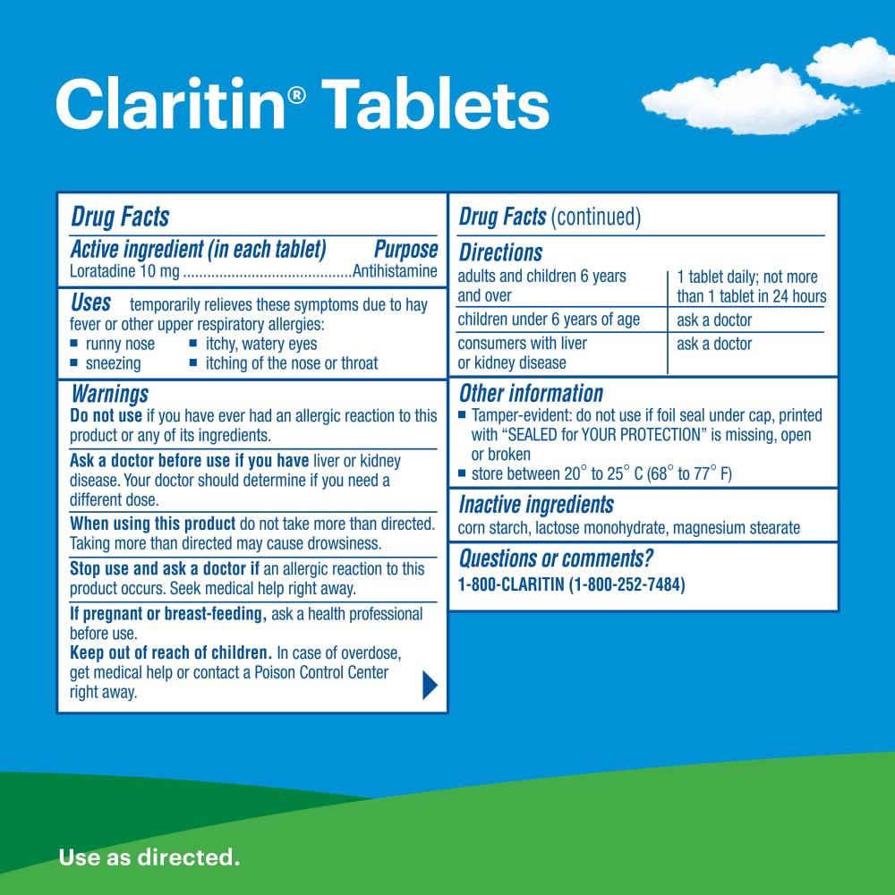 slide 4 of 6, Claritin 24 Hour Tablets, 100ct, 100 ct