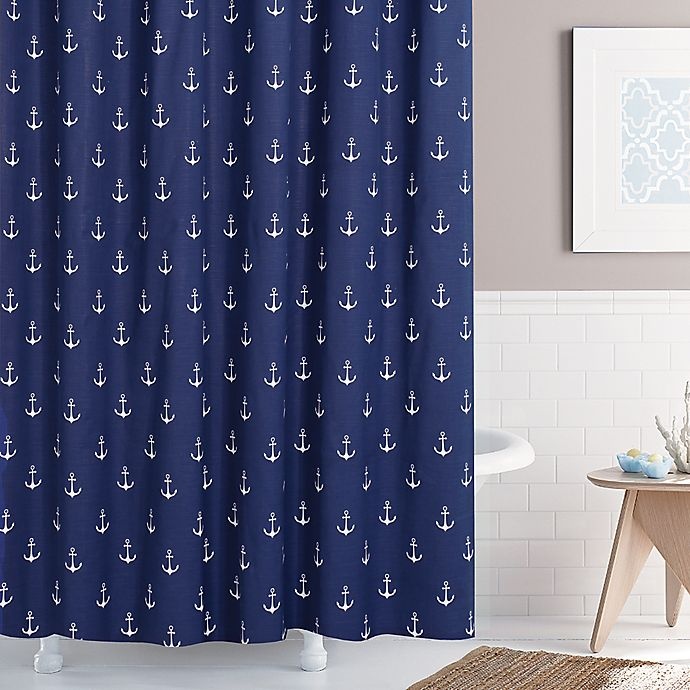 slide 1 of 1, Lamont Home Anchors Away Shower Curtain - Navy, 54 in x 78 in