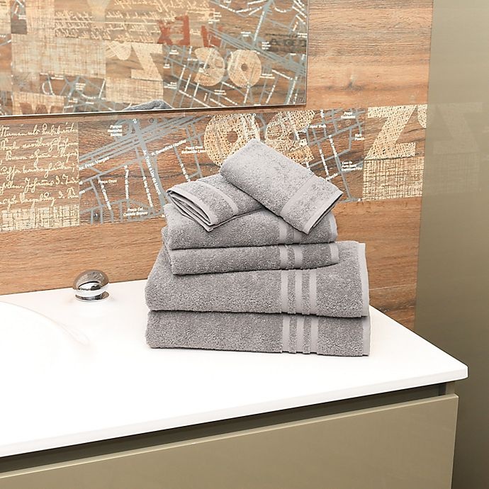 slide 3 of 5, Linum Home Textiles Denzi Turkish Cotton Bath Towel Set - Dark Grey, 6 ct