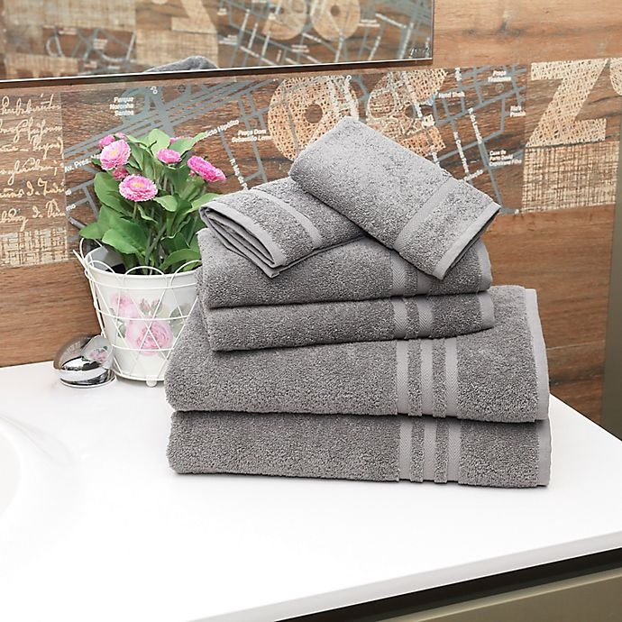 slide 4 of 5, Linum Home Textiles Denzi Turkish Cotton Bath Towel Set - Dark Grey, 6 ct