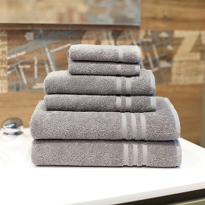 slide 5 of 5, Linum Home Textiles Denzi Turkish Cotton Bath Towel Set - Dark Grey, 6 ct