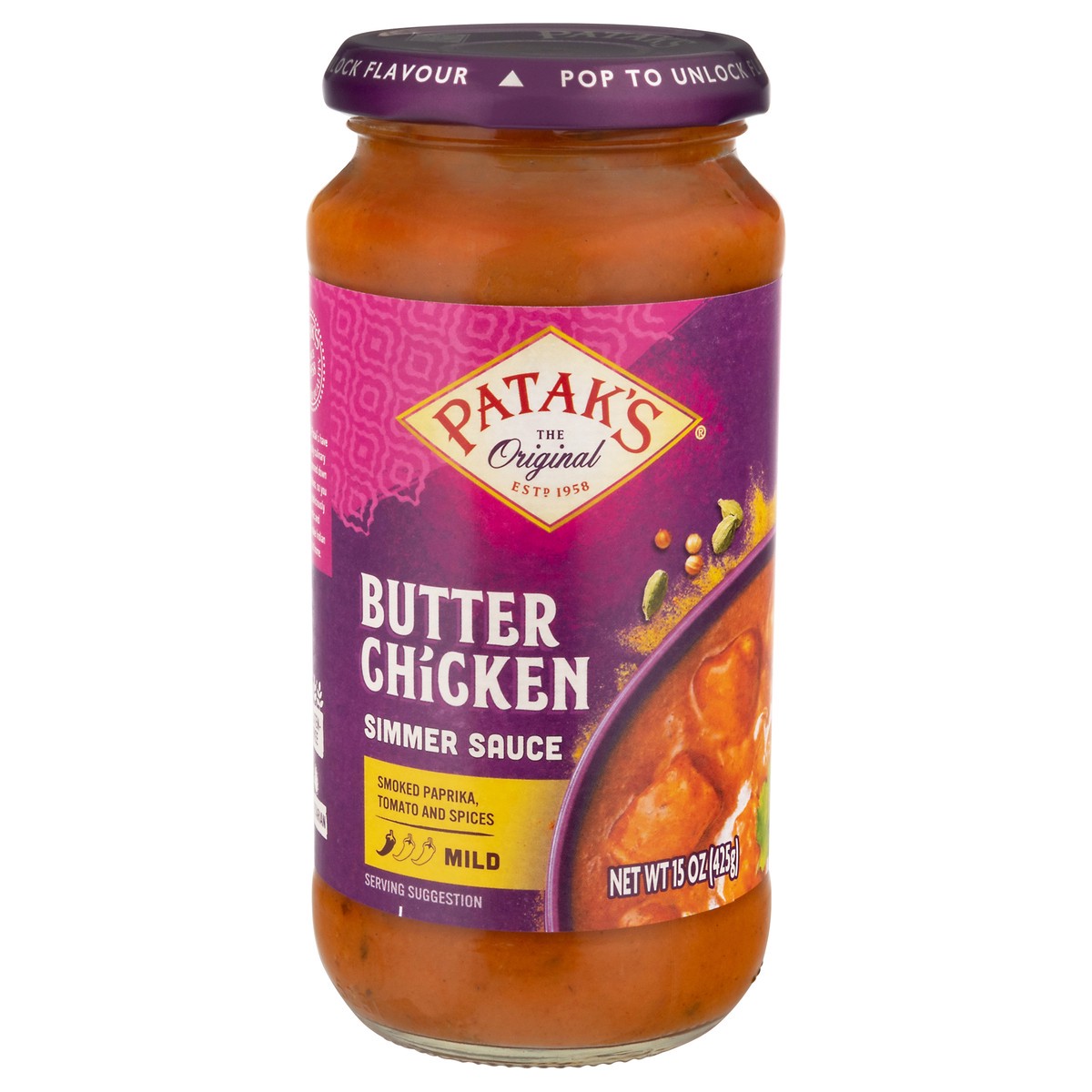 slide 1 of 13, Patak's Mild Butter Chicken Simmer Sauce - 15 oz, 15 oz