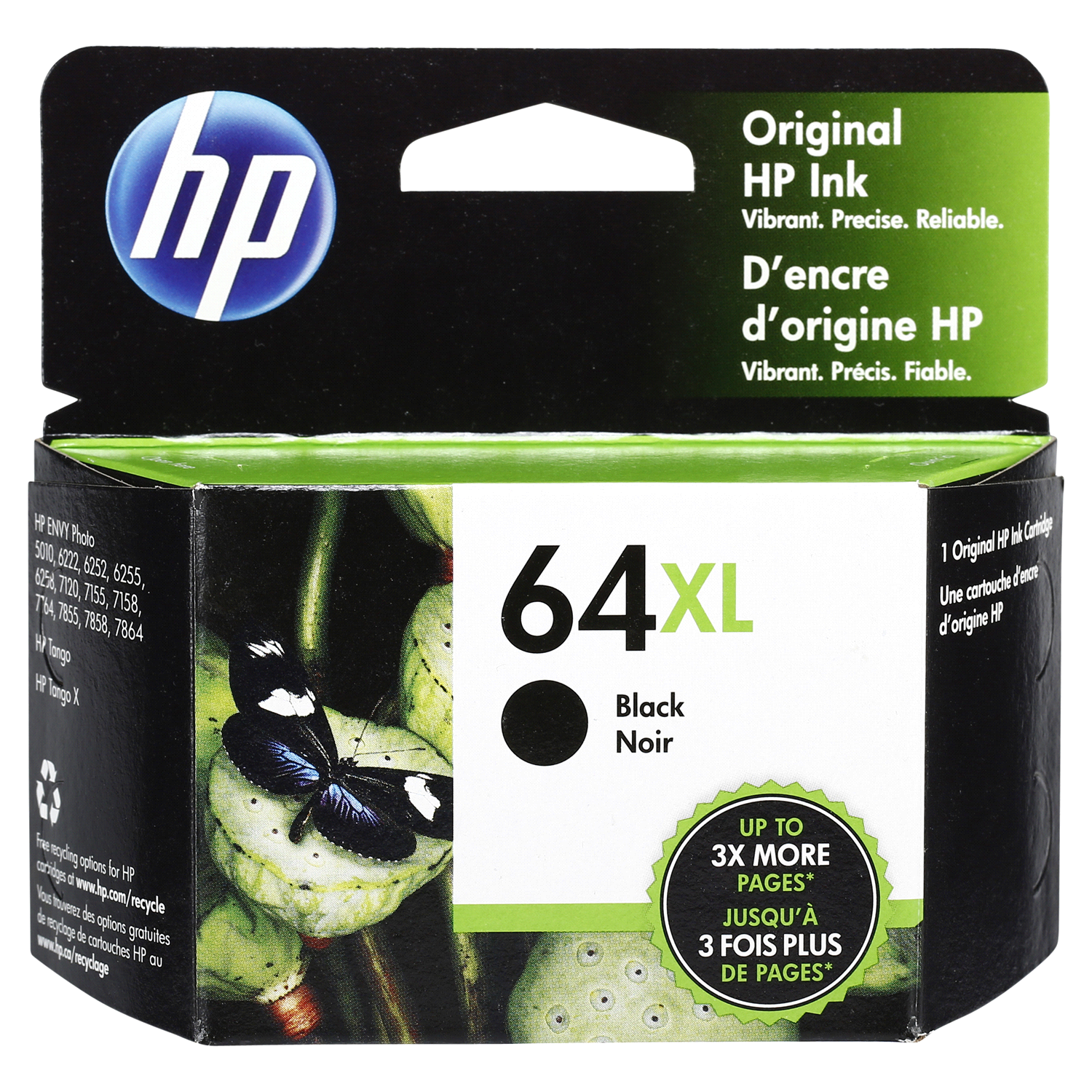 slide 1 of 5, Hp 64Xl High-Yield Black Original Ink Cartridge, 1 ct
