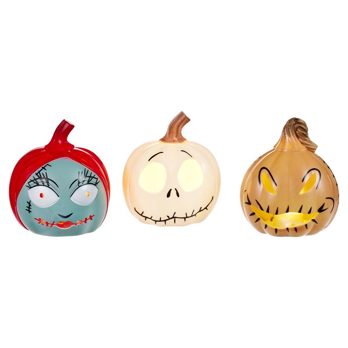 slide 1 of 1, Mini Light Up Pumpkin The Nightmare Before, 3.25 in