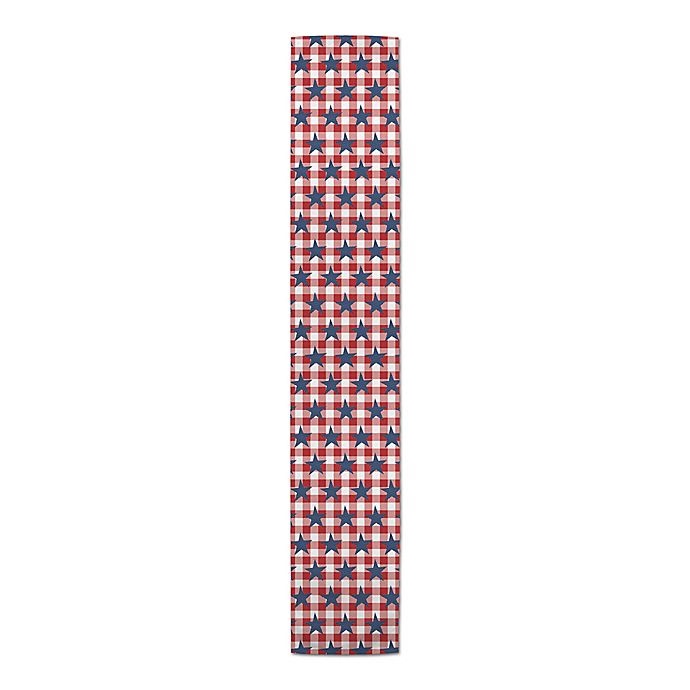 slide 2 of 3, Designs Direct Stars Table Runner - Blue/Red, 72 in