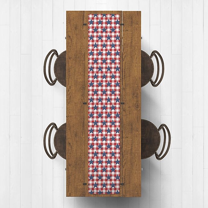 slide 3 of 3, Designs Direct Stars Table Runner - Blue/Red, 72 in