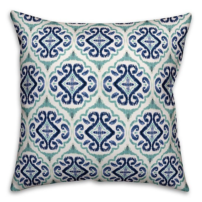 slide 1 of 1, Designs Direct Watercolor Medallion Indoor/Outdoor Square Throw Pillow - Turquoise/Blue, 1 ct