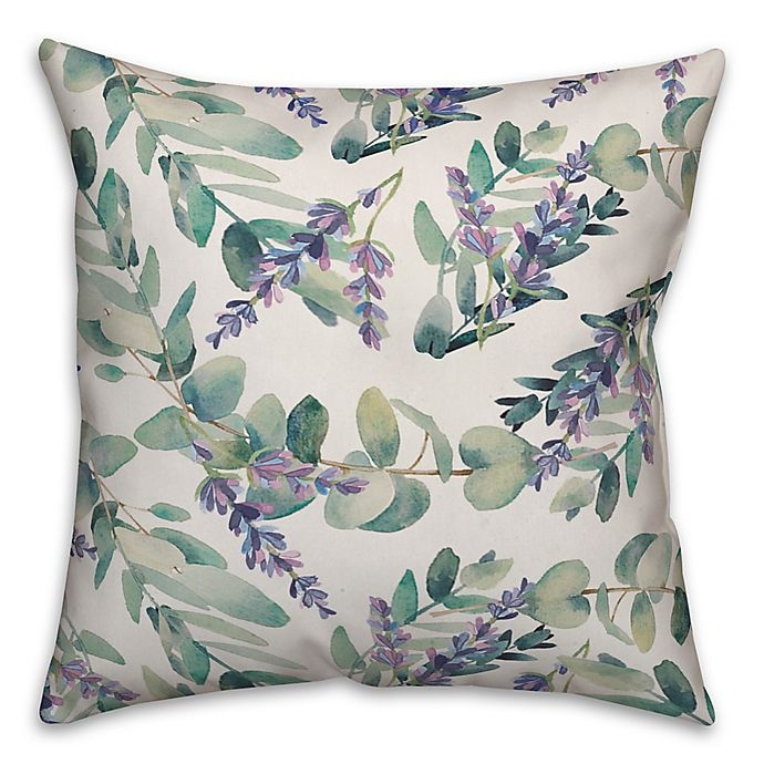 slide 1 of 1, Designs Direct Purple Botanicals Square Throw Pillow - Green, 1 ct