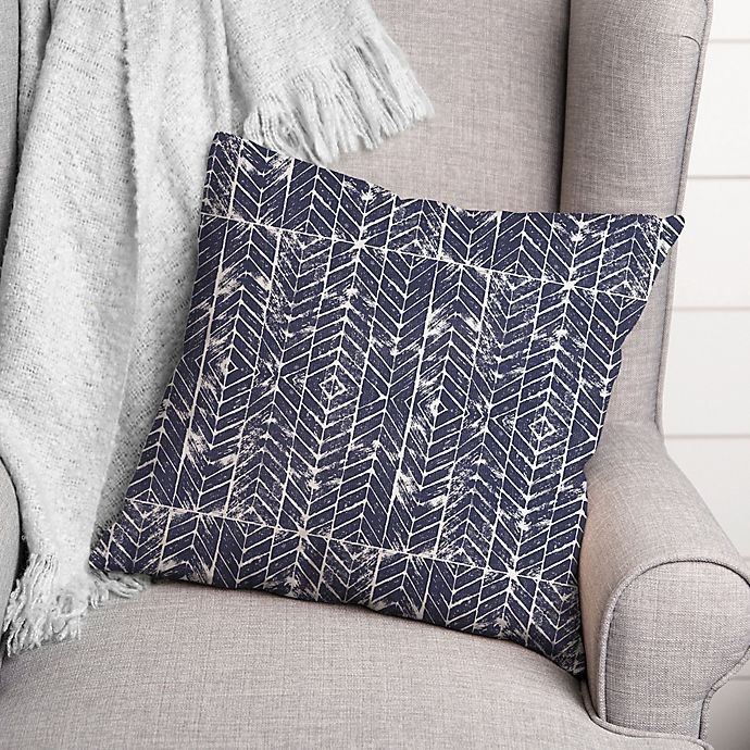 slide 2 of 2, Designs Direct Distressed Indigo Chevron 18x18 Throw Pillow, 1 ct