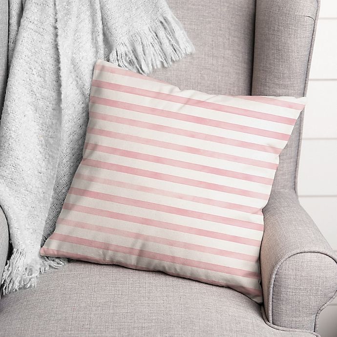 slide 2 of 2, Designs Direct Watercolor Blush Stripes Square Throw Pillow - Pink, 1 ct