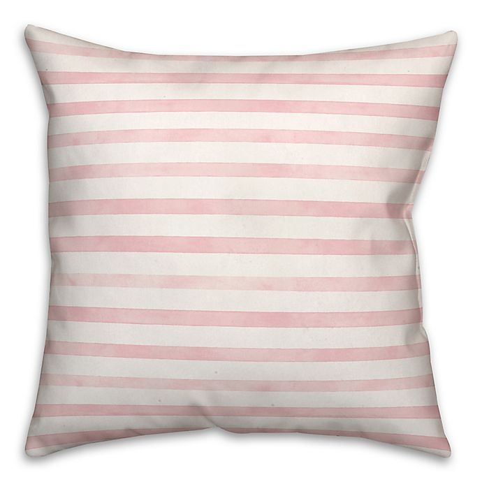 slide 1 of 2, Designs Direct Watercolor Blush Stripes Square Throw Pillow - Pink, 1 ct