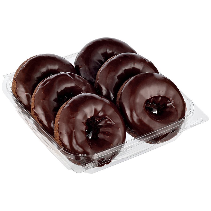 slide 1 of 1, H-E-B Bakery Chocolate Iced Cake Donut, 6 ct