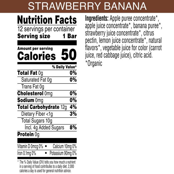 slide 16 of 29, Pure Organic Layered Fruit Bars, Strawberry Banana, 6.2 oz, 12 Count, 6.2 oz