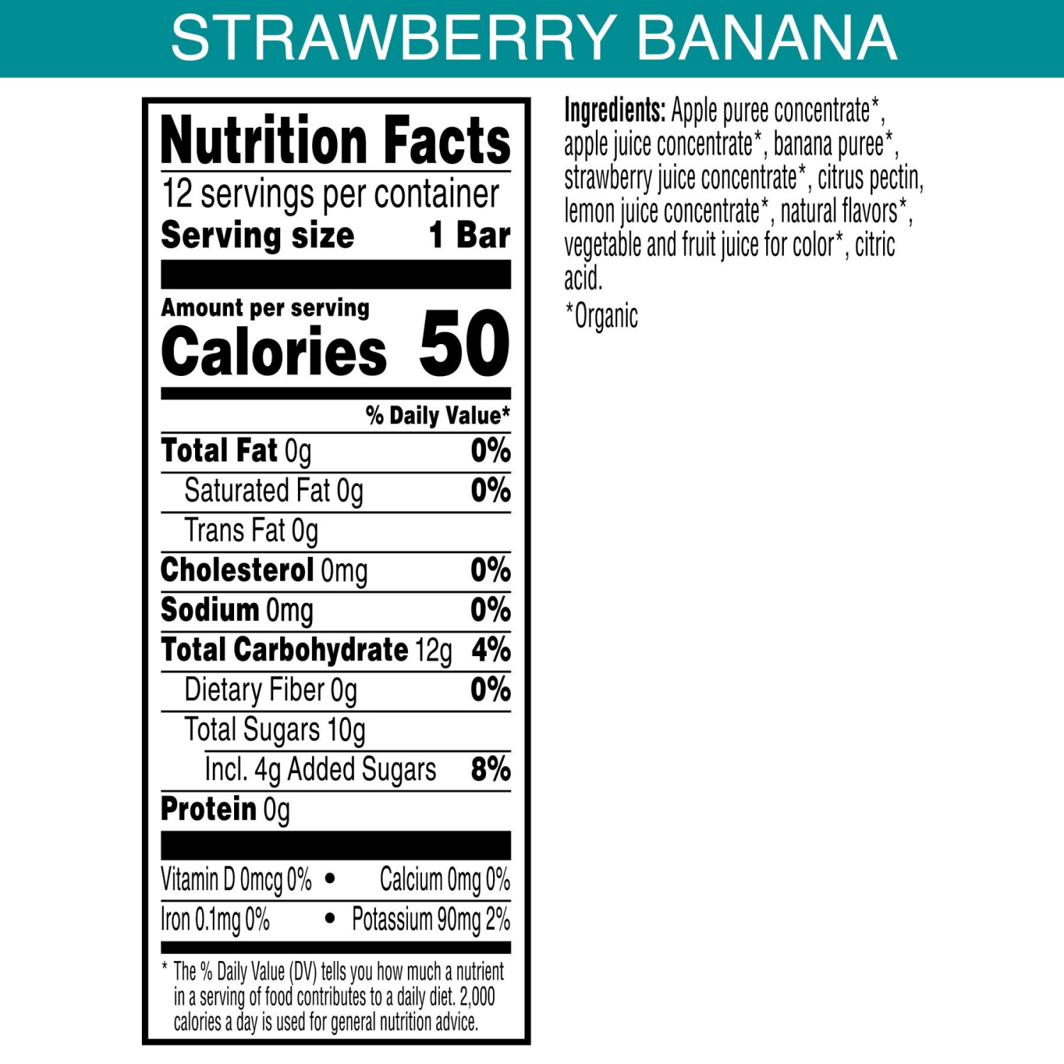 slide 7 of 8, Pure Organic Strawberry Banana Layered Fruit Bars, 12 ct
