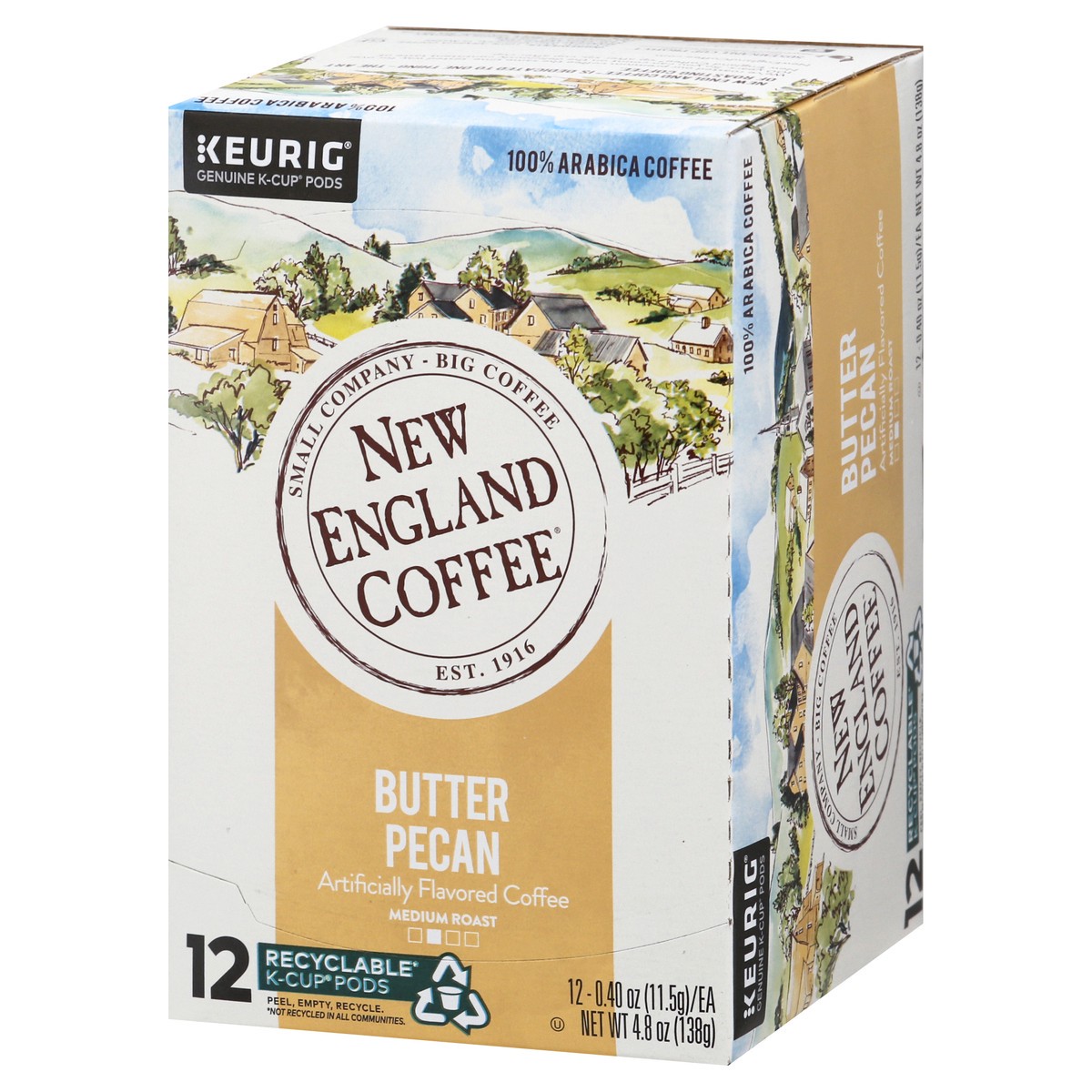 slide 12 of 12, New England Coffee 100% Arabica Medium Roast K-Cup Pods Butter Pecan Coffee 12 - 0.40 oz Pods, 12 ct