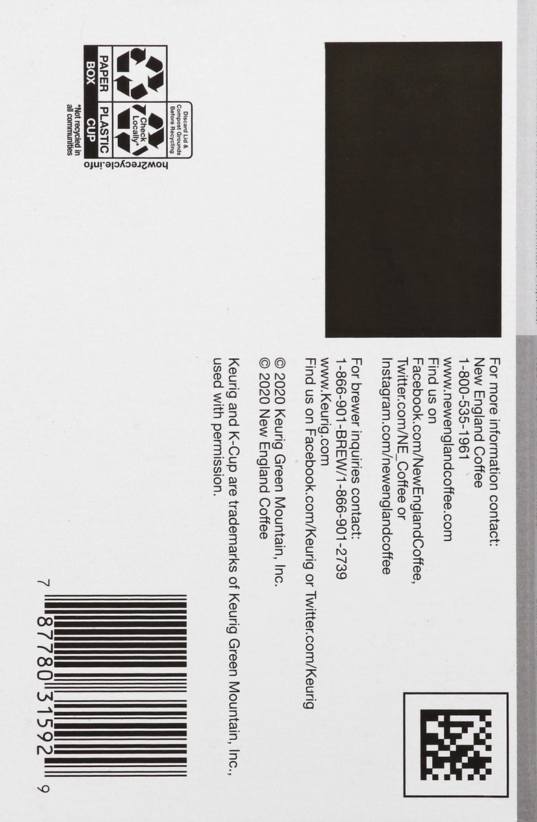 slide 11 of 12, New England Coffee 100% Arabica Medium Roast K-Cup Pods Butter Pecan Coffee 12 - 0.40 oz Pods, 12 ct
