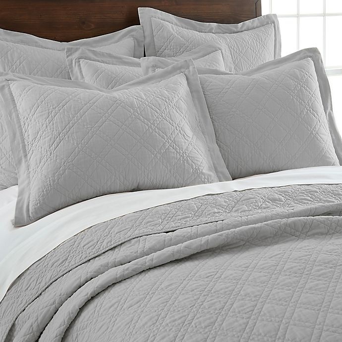 slide 3 of 3, Levtex Home Sasha European Pillow Sham - Grey, 1 ct