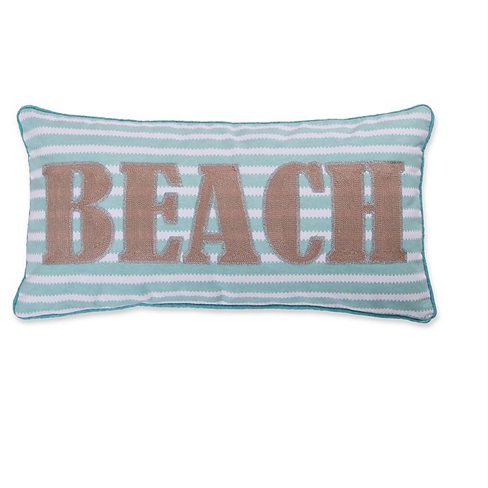 slide 1 of 1, Levtex Home Kos Beach" Stripe Oblong Throw Pillow - Blue/White", 1 ct