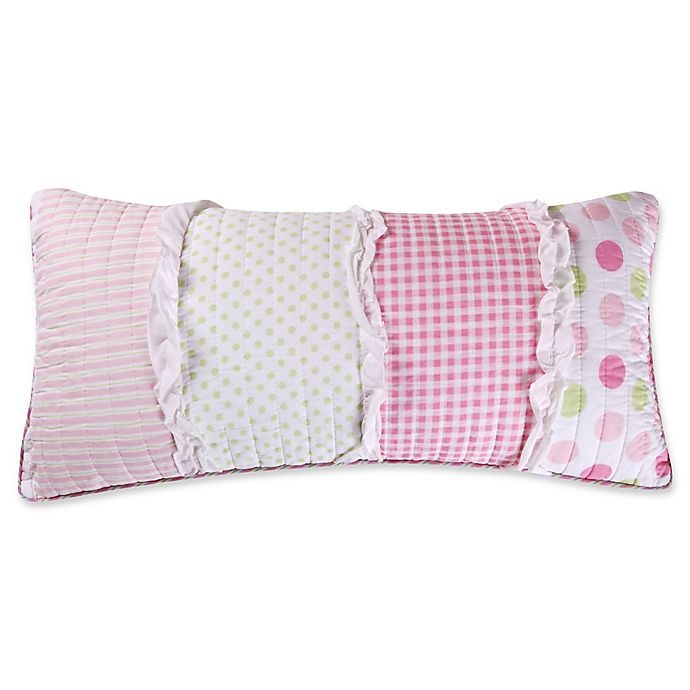 slide 1 of 1, Levtex Home Melanie Ruffled Oblong Throw Pillow - Pink/White, 1 ct