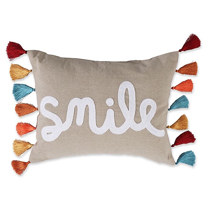 slide 1 of 2, Levtex Home Smile Oblong Throw Pillow - Natural, 1 ct